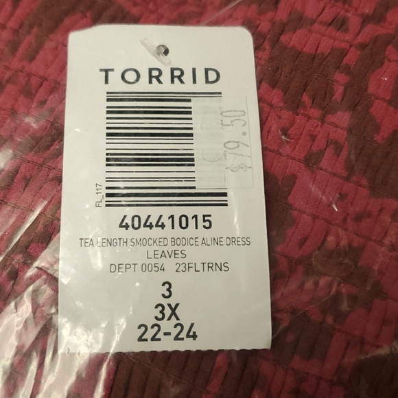 ❤NWT VINTAGE TORRID POCKETS DRESS - A-LINE LEAF PRINT - CHIFFON - PLUS SIZE - Picture 8 of 11